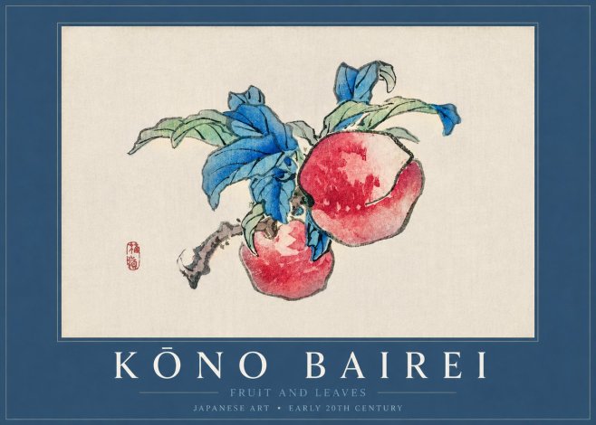 Kōno Bairei Fruit and Leaves No3 - Plakat
