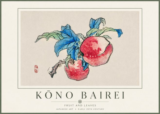 Kōno Bairei Fruit and Leaves No4 - Plakat
