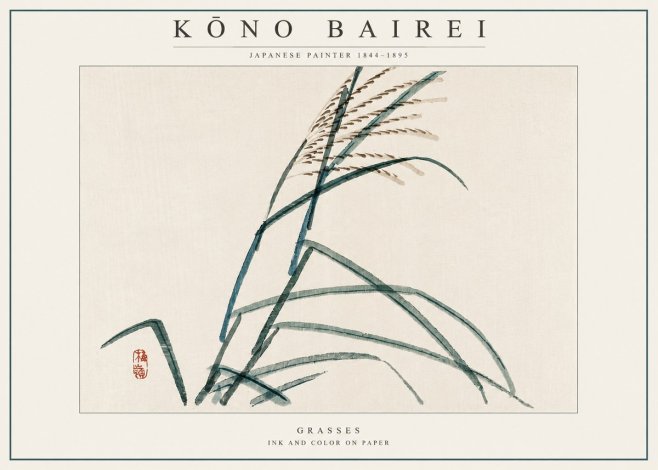 Kōno Bairei Grasses No3 - Plakat