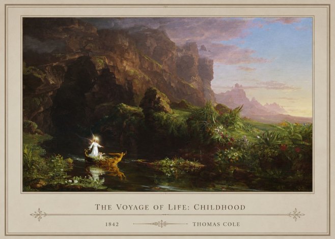 Thomas Cole The Voyage of Life: Childhood I No1 - Plakat