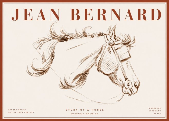 Jean Bernard Study of a Horse I No6 - Plakat