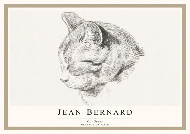 Jean Bernard Cat Study I No1 - Plakat