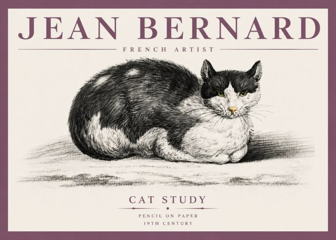 Jean Bernard Cat Study II No4 - Plakat