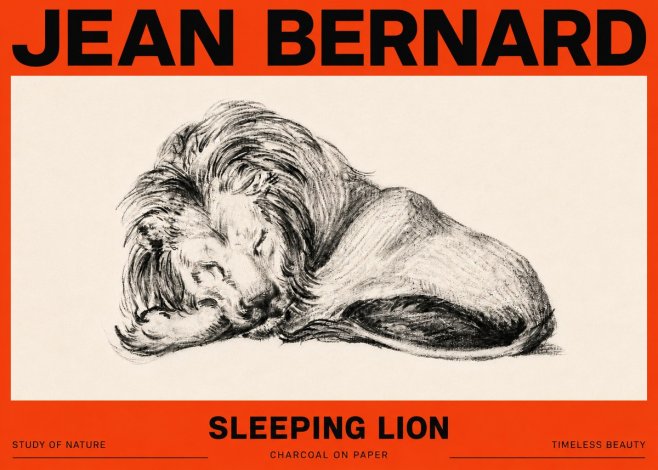 Jean Bernard Sleeping Lion No6 - Plakat