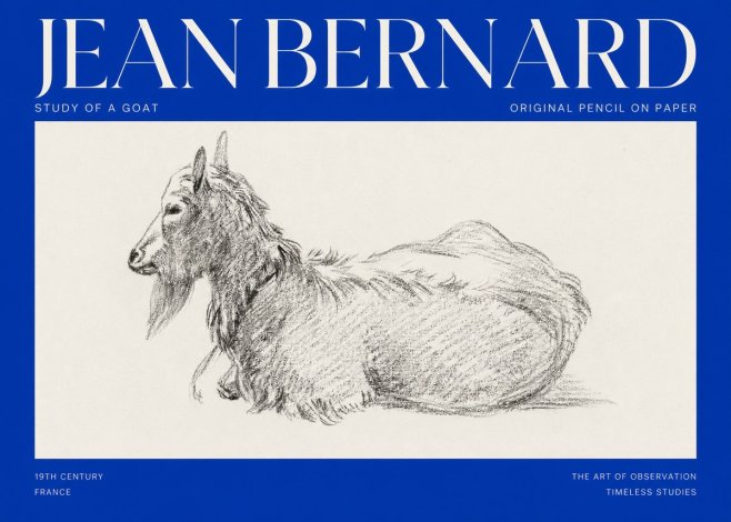 Jean Bernard Study of a Goat I No2 - Plakat