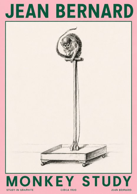 Jean Bernard Monkey Study No4 - Plakat