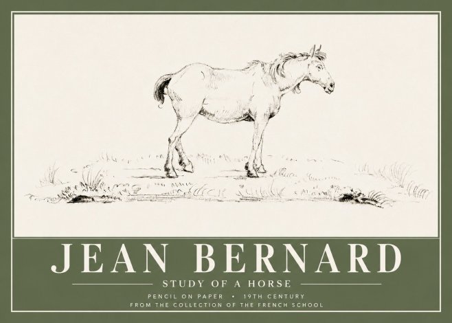 Jean Bernard Study of a Horse IV No6 - Plakat