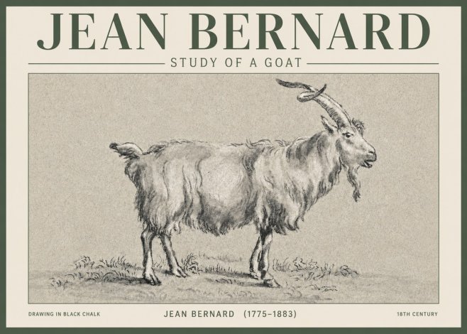 Jean Bernard Study of a Goat II No3 - Plakat