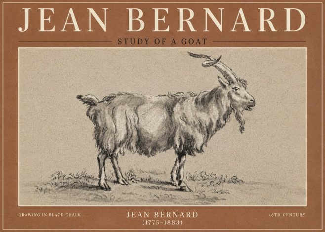 Jean Bernard Study of a Goat II No6 - Plakat