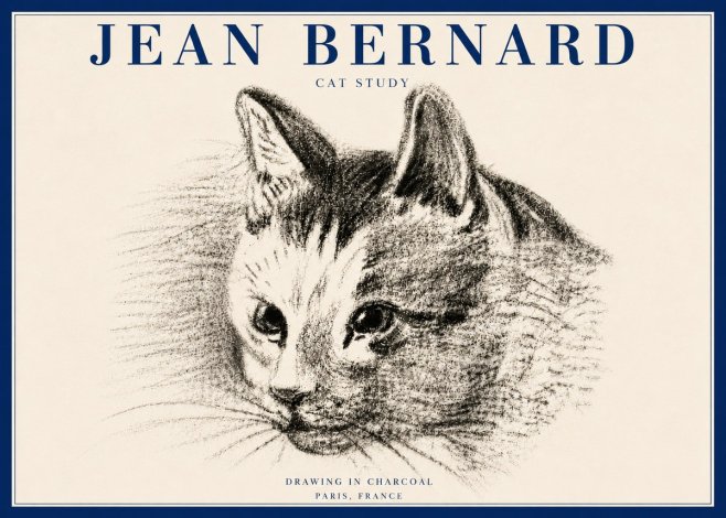 Jean Bernard Cat Study III No6 - Plakat