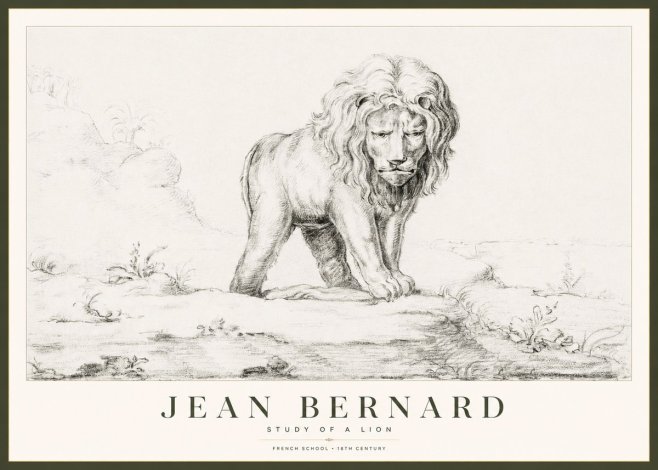 Jean Bernard Study of a Lion I No1 - Plakat