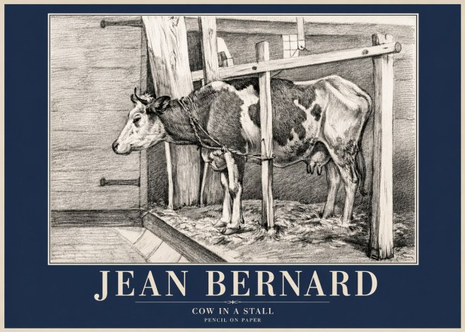 Jean Bernard Cow in a Stall No4 - Plakat