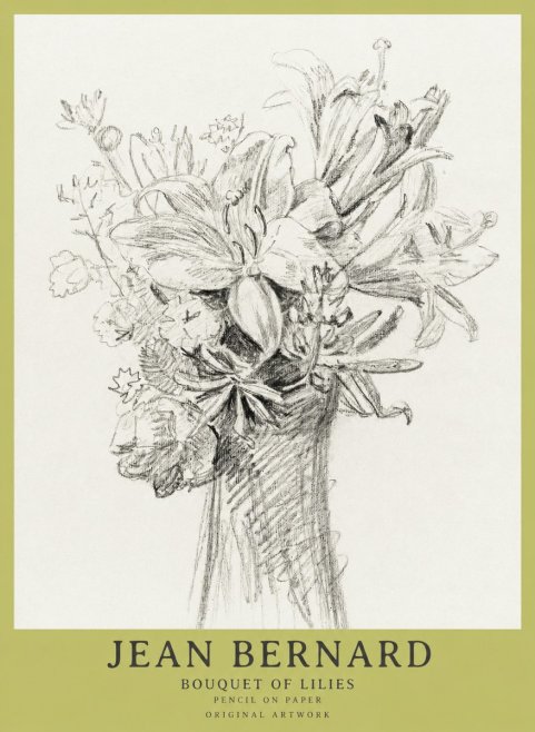 Jean Bernard Bouquet of Lilies No1 - Plakat