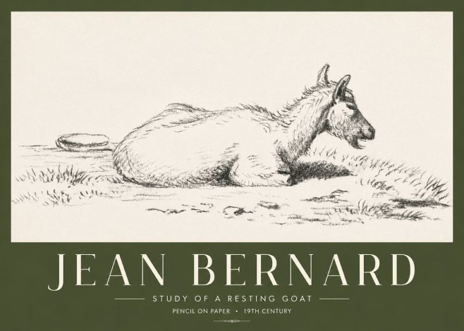 Jean Bernard Study of a Resting Goat No4 - Plakat