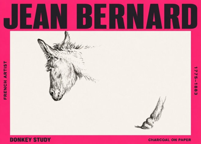 Jean Bernard Study of a Donkey II No3 - Plakat
