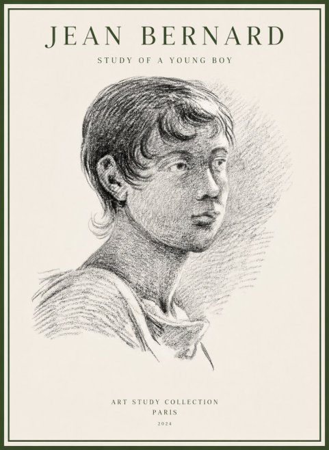 Jean Bernard Study of a Young Boy No1 - Plakat