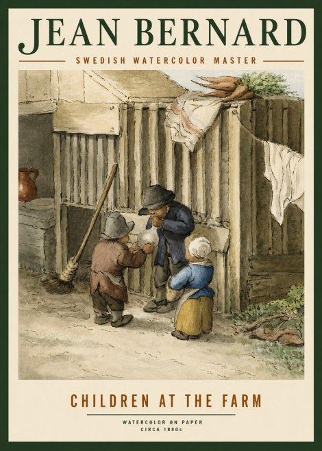Jean Bernard Children at the Gate No4 - Plakat