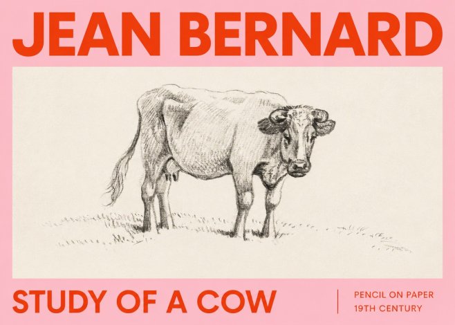 Jean Bernard Study of a Cow V No2 - Plakat