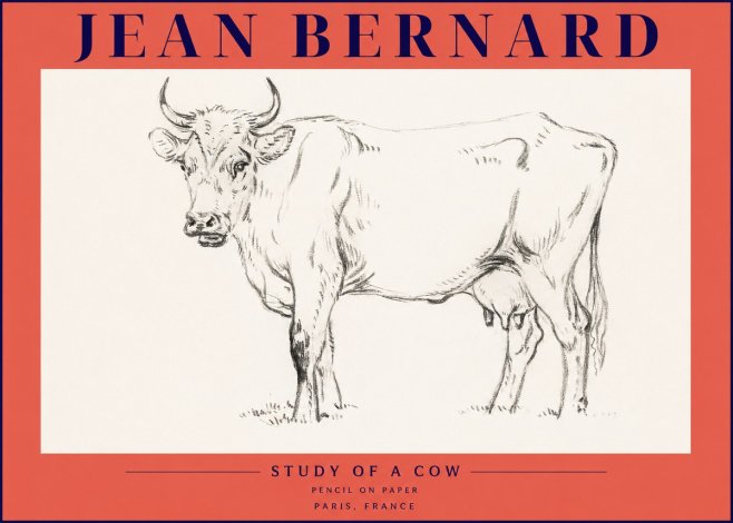 Jean Bernard Study of a Cow VI No4 - Plakat