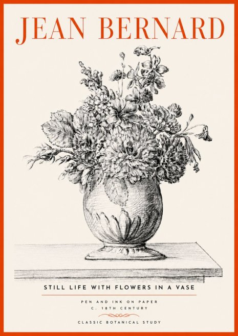 Jean Bernard Floral Composition in a Vase No5 - Plakat