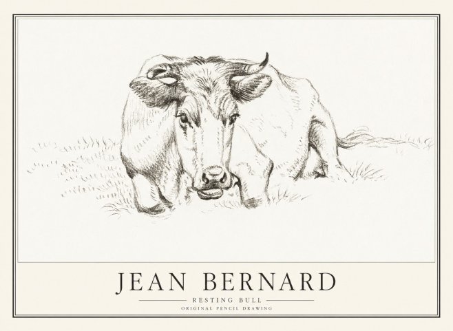 Jean Bernard Resting Cow II No4 - Plakat
