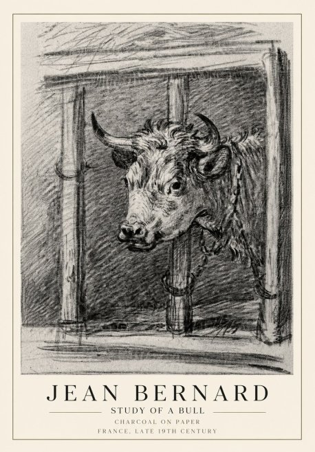 Jean Bernard Study of a Bull II No1 - Plakat