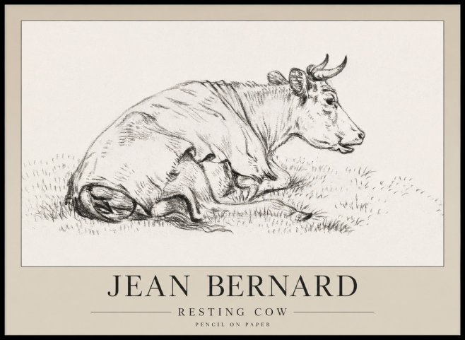 Jean Bernard Resting Cow III No1 - Plakat