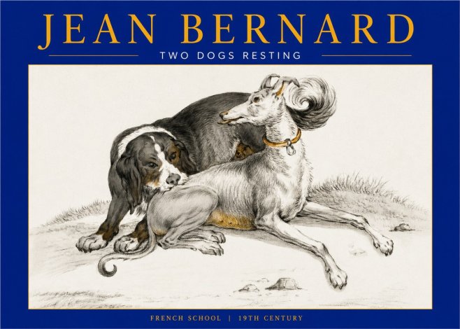 Jean Bernard Two Dogs Resting No2 - Plakat