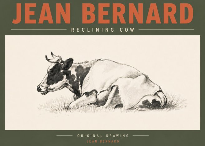 Jean Bernard Reclining Cow II No5 - Plakat