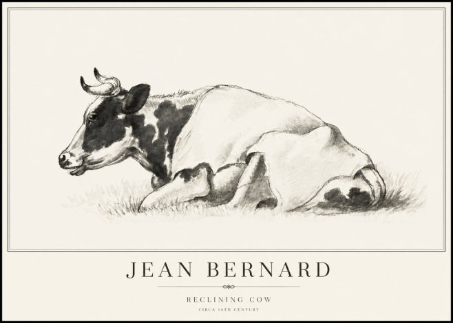 Jean Bernard Reclining Cow II No6 - Plakat