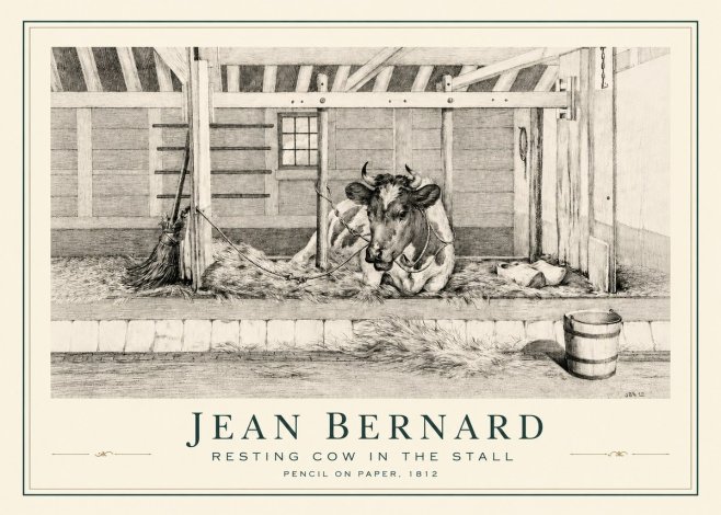 Jean Bernard Resting Cow in the Stall I No3 - Plakat