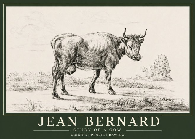 Jean Bernard Study of a Cow XII No3 - Plakat