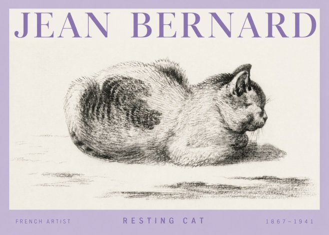 Jean Bernard Resting Cat No4 - Plakat
