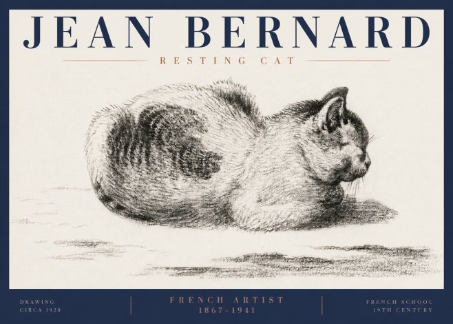 Jean Bernard Resting Cat No6 - Plakat