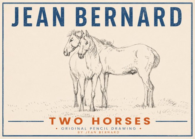 Jean Bernard Two Horses I No3 - Plakat