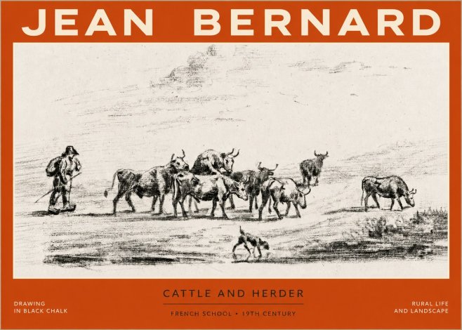 Jean Bernard Cattle and Herder No2 - Plakat
