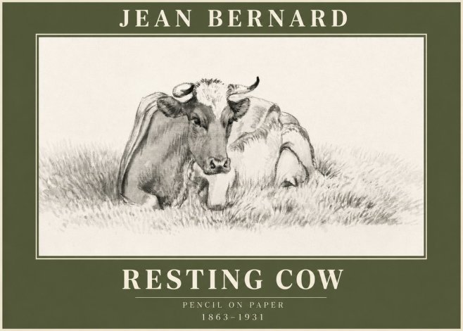 Jean Bernard Resting Cow IV No3 - Plakat