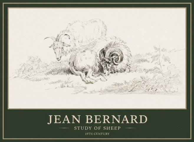 Jean Bernard Study of Sheep No1 - Plakat