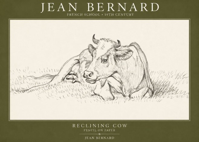 Jean Bernard Reclining Cow III No1 - Plakat