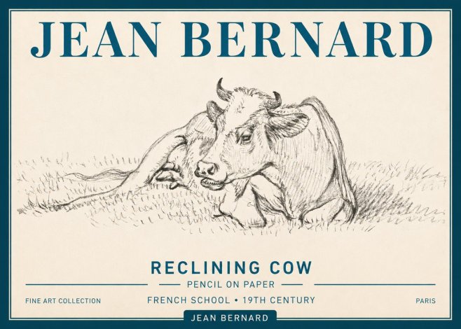 Jean Bernard Reclining Cow III No5 - Plakat