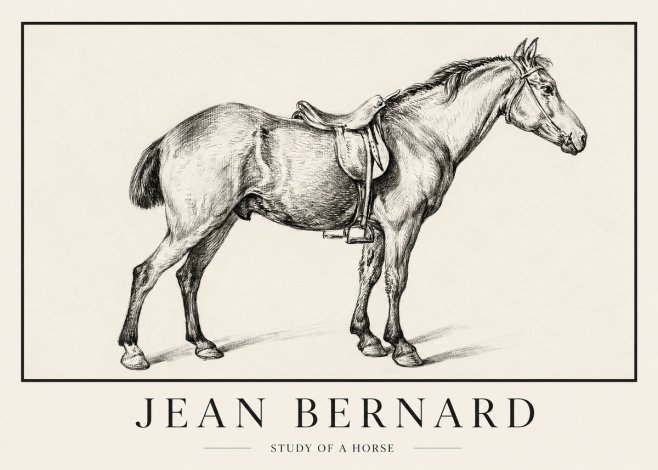 Jean Bernard Study of a Horse X No1 - Plakat