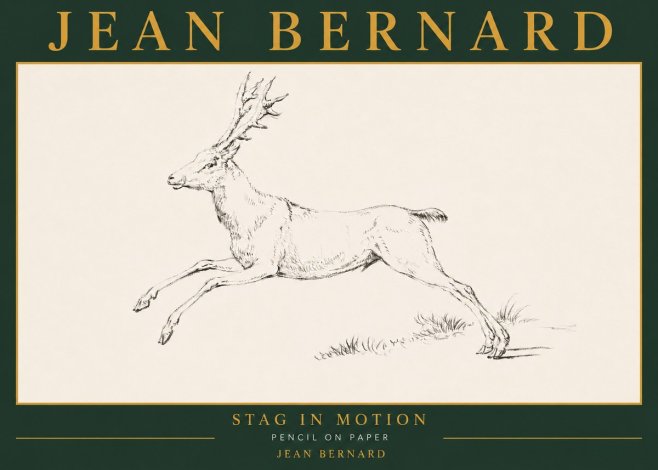 Jean Bernard Stag in Motion No5 - Plakat