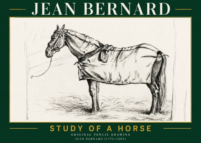 Jean Bernard Study of a Horse XI No2 - Plakat