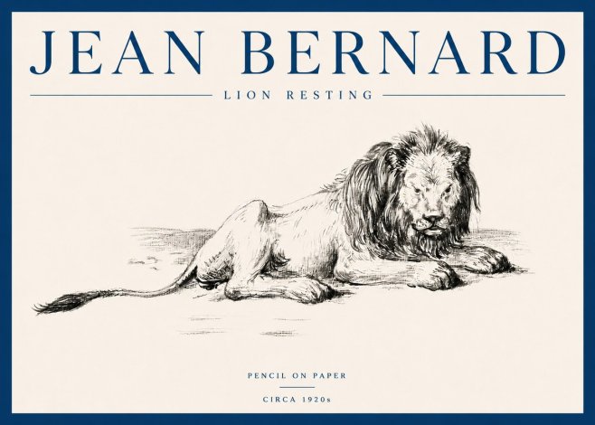 Jean Bernard Lion Resting No5 - Plakat