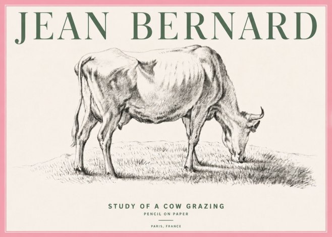 Jean Bernard Study of a Cow Grazing II No4 - Plakat