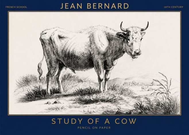 Jean Bernard Study of a Cow XVI No3 - Plakat