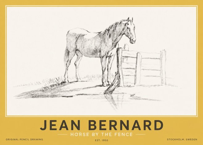 Jean Bernard Horse by the Fence No2 - Plakat