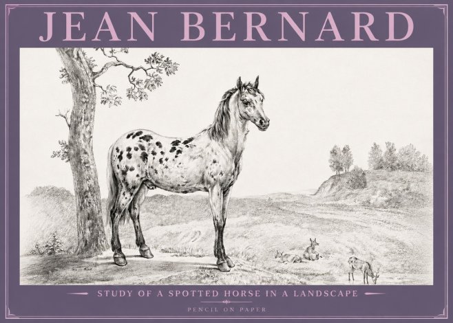 Jean Bernard Study of a Spotted Horse in a Landscape No4 - Plakat