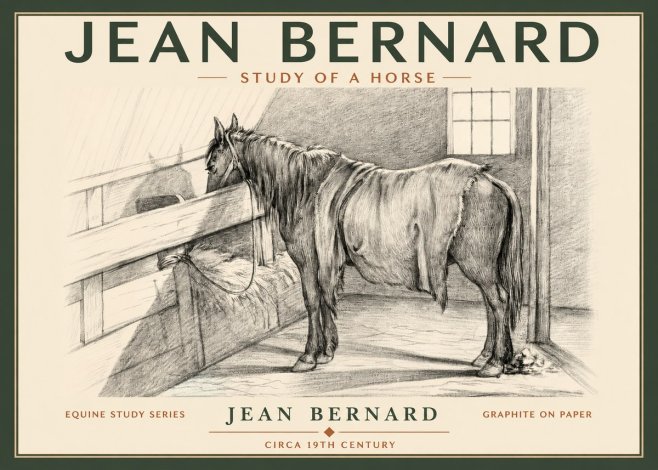 Jean Bernard Study of a Horse XIII No2 - Plakat
