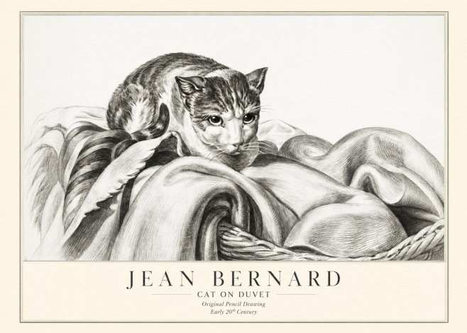 Jean Bernard Cat on a Blanket No3 - Plakat